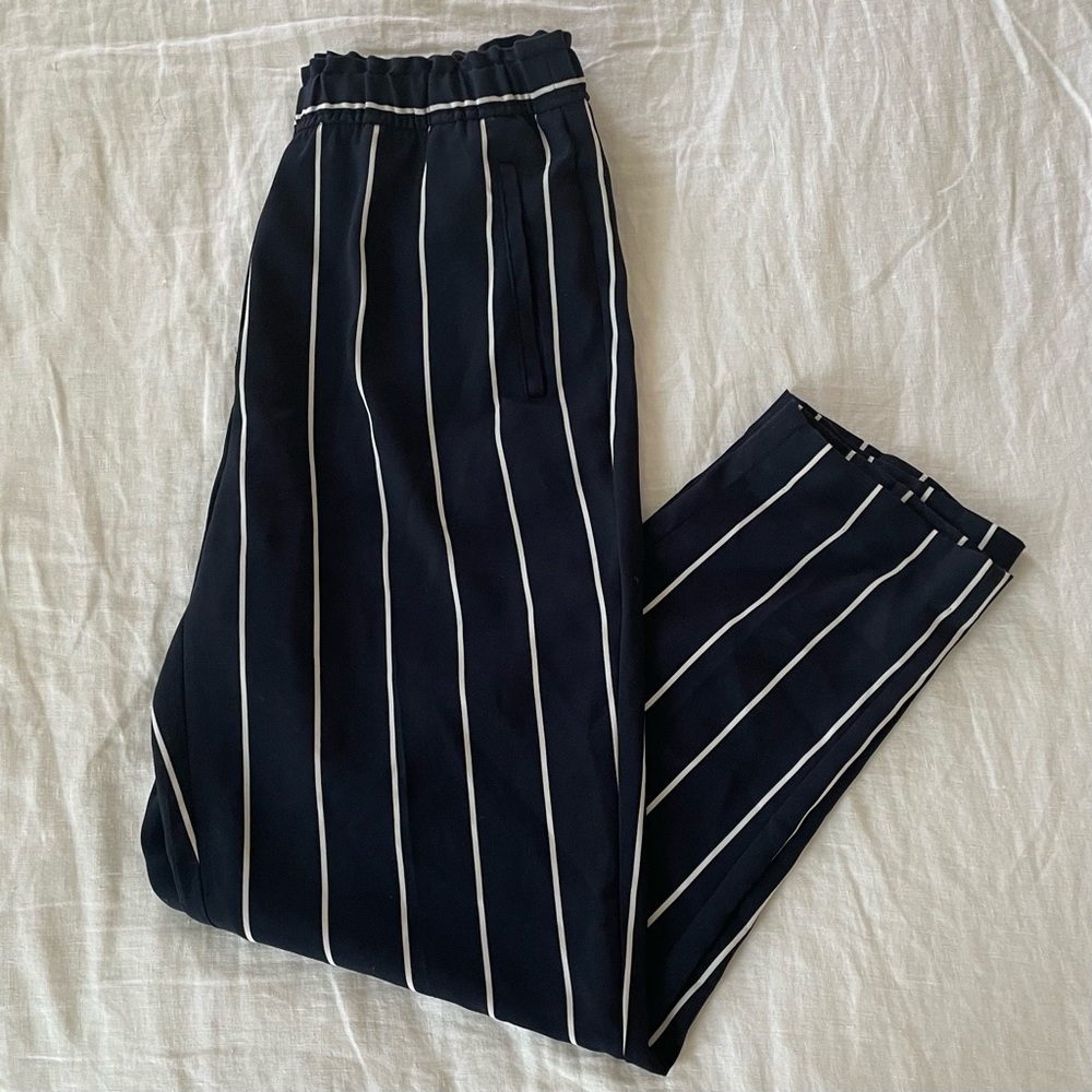 H&M Navy and White Stripe Comfy Pants